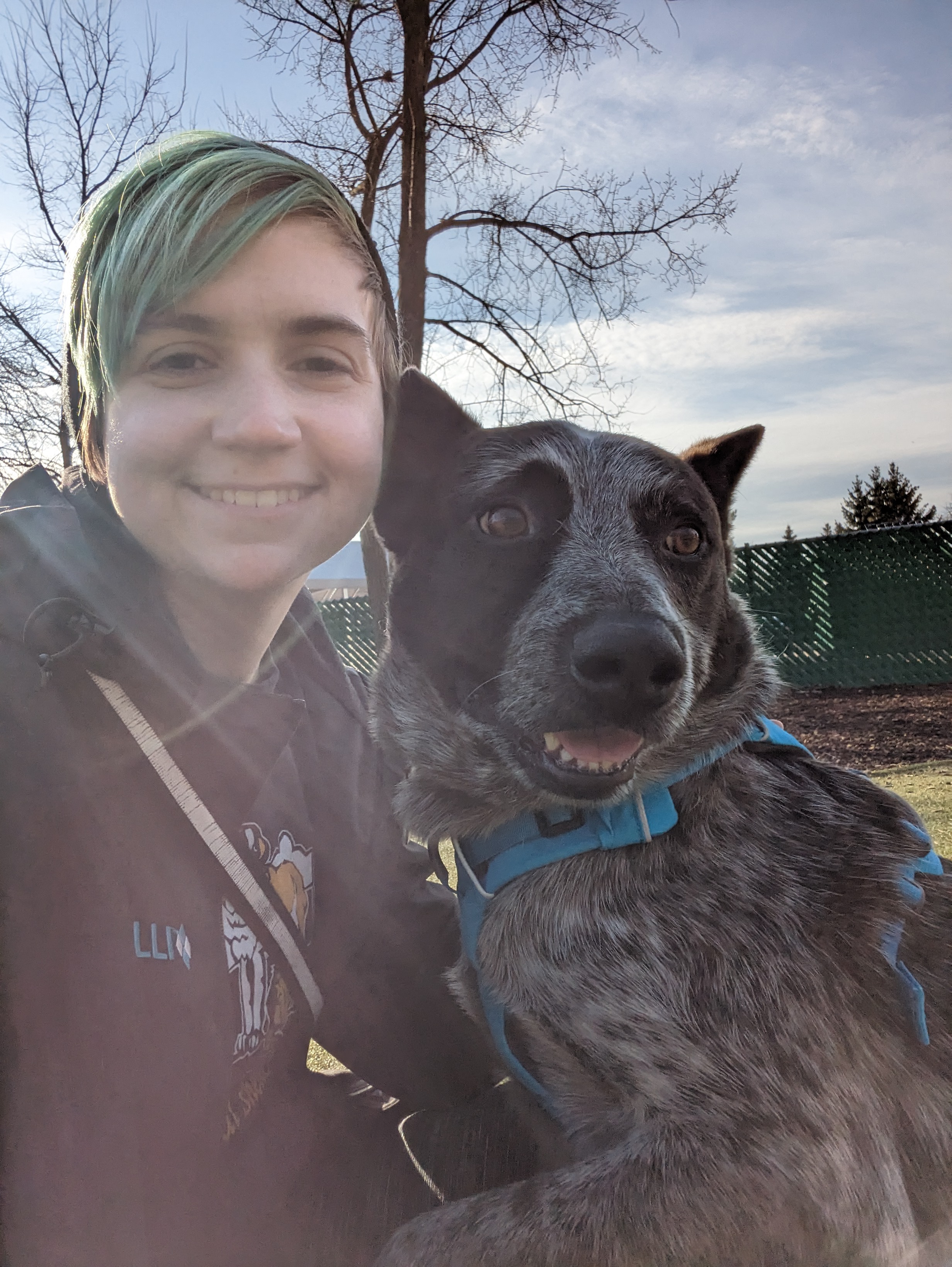Lindsay Echito with a dog